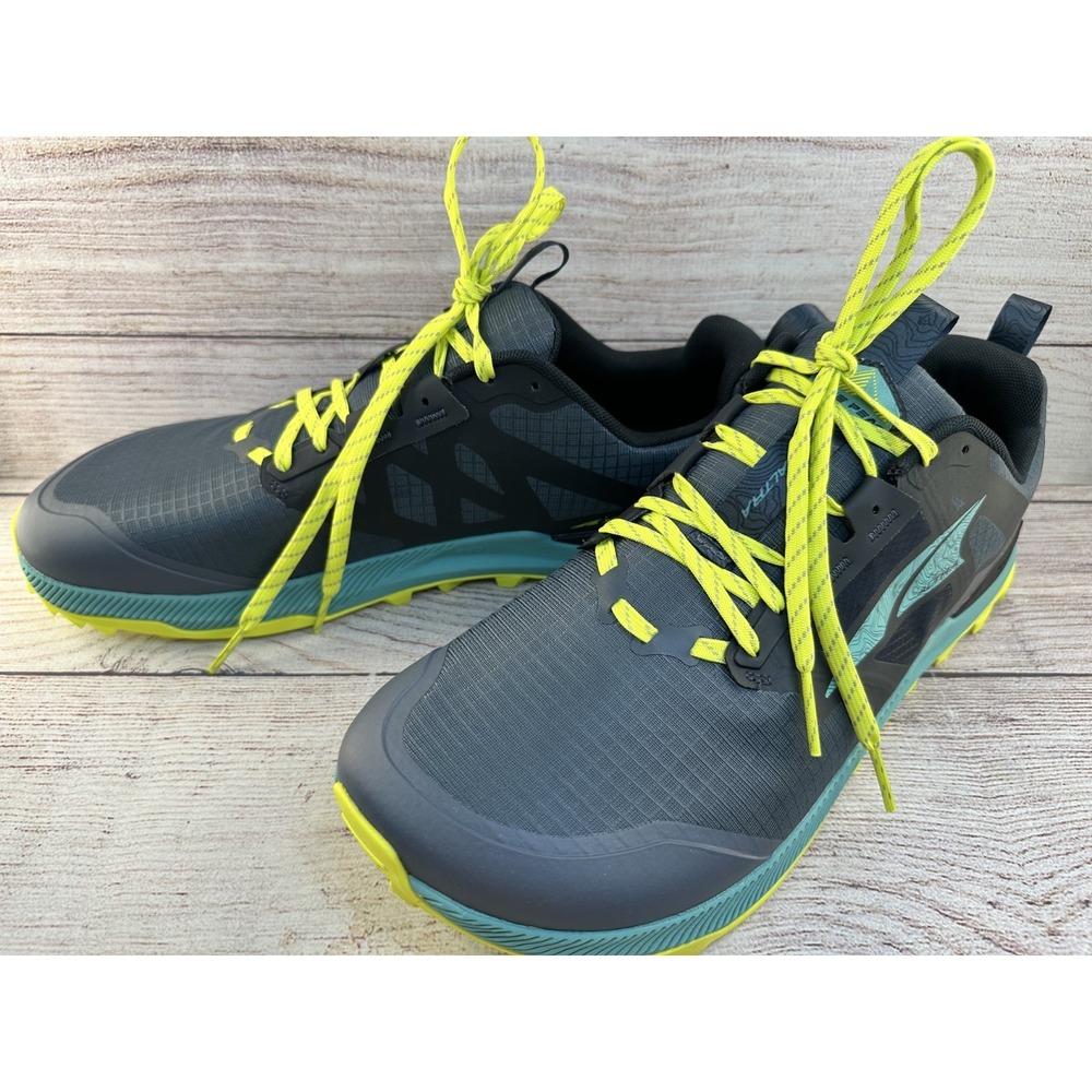 Altra Men's Black & Green Lone Peak 8 Trail Lace Up Running Shoes Size 12 M NWB - Picture 3 of 11
